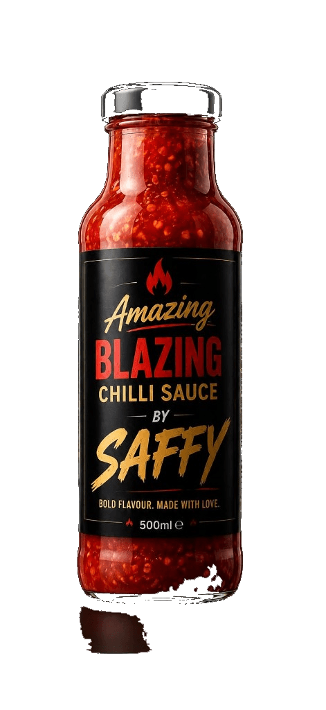 Amazing Blazing Chilli Sauce by Saffy bottle